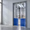 Маятниковая распашная двустворчатая эластичная дверь из ПВХ 300*180